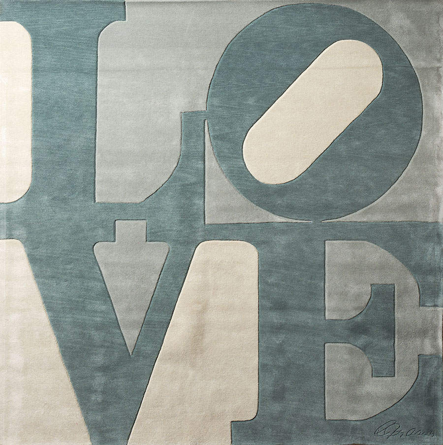 Tappeto di Robert Indiana Grisaille Love