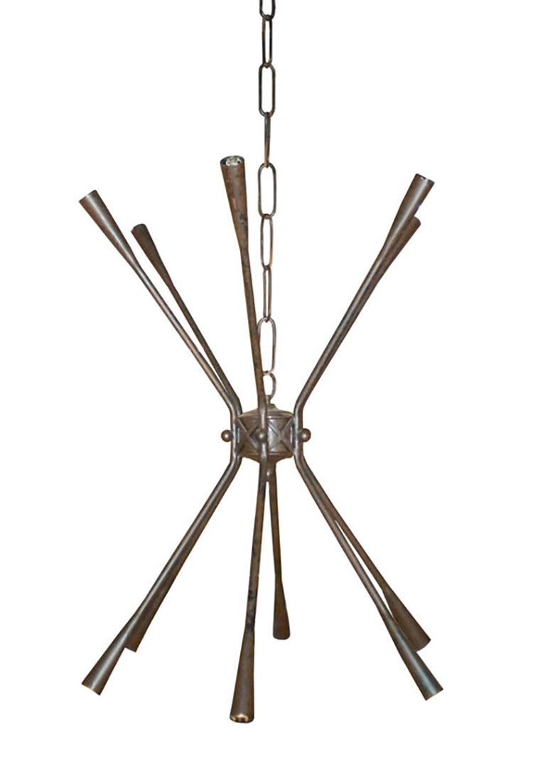Modello di lampadario in ferro battuto da soffitto n.19