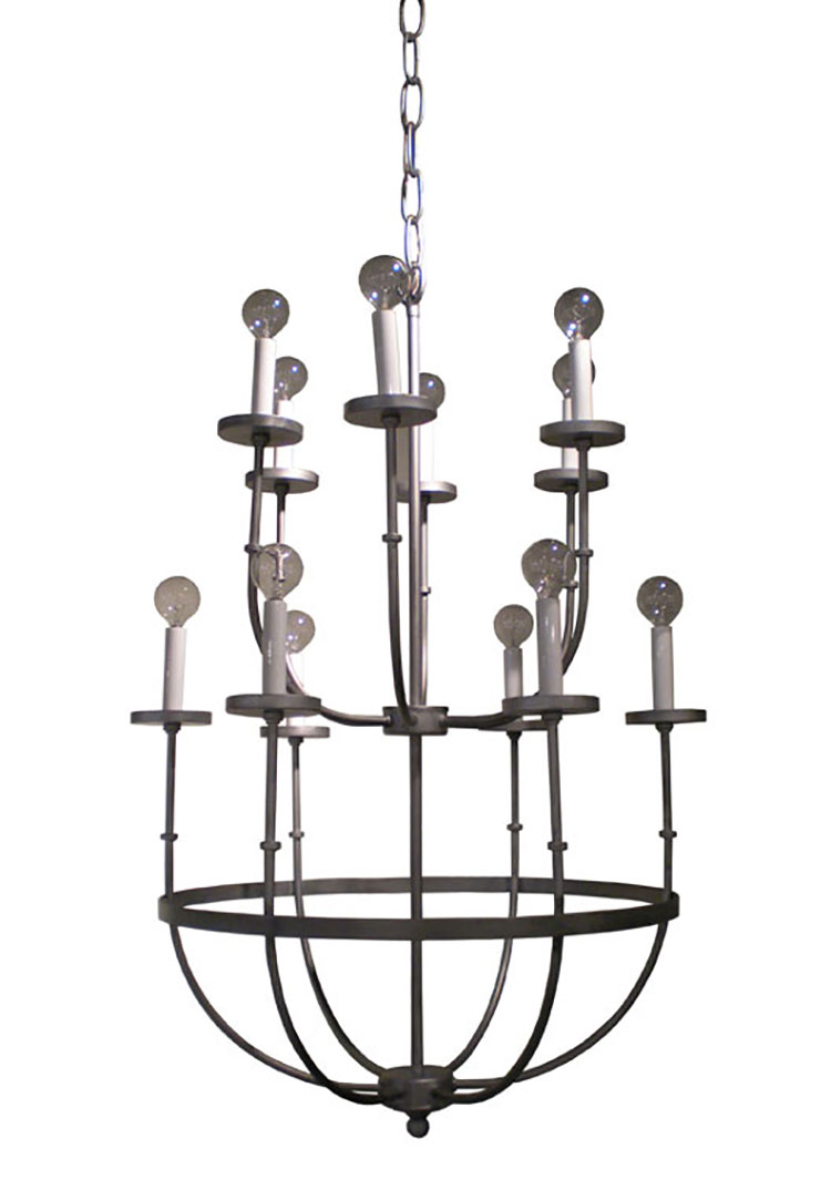 Modello di lampadario in ferro battuto da soffitto n.24