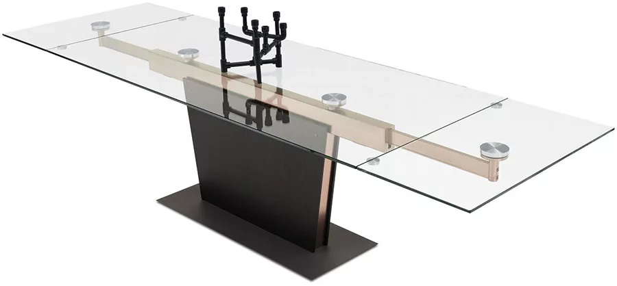Modello di tavolo in vetro allungabile dal design moderno n.23