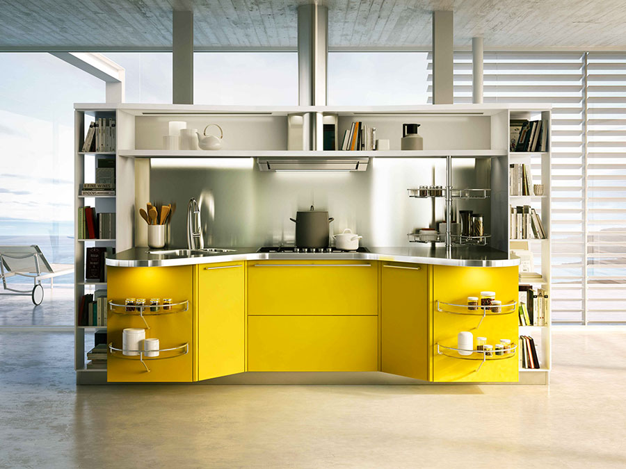 Cucina gialla dal design moderno n.07