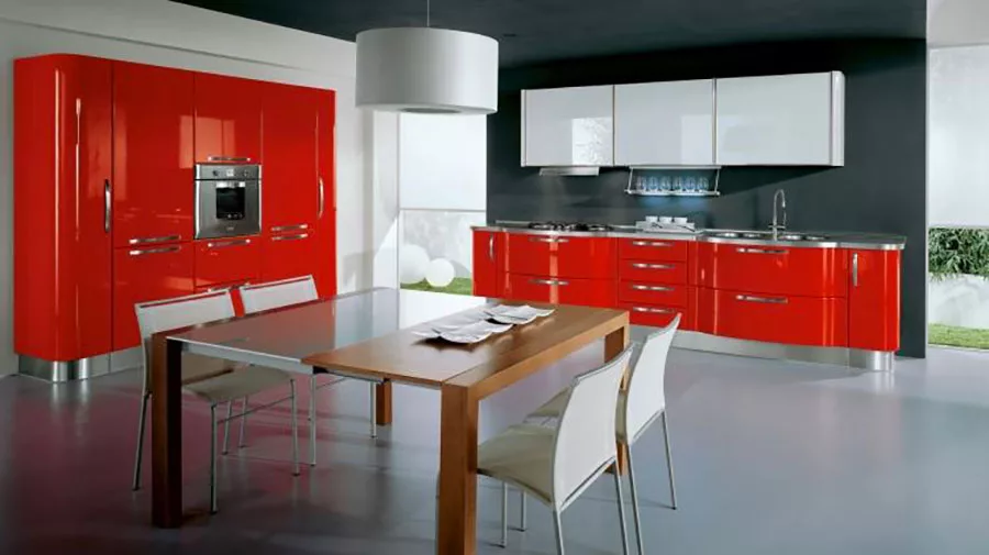 Modello di cucina rossa dal design moderno n.14