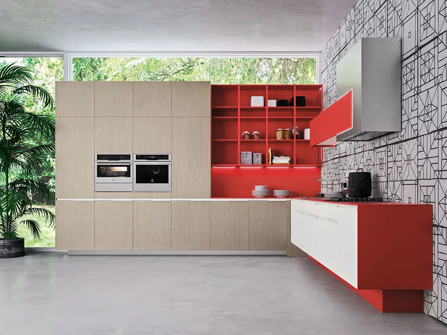 Modello di cucina rossa dal design moderno n.25