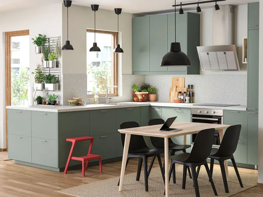 Idee cucina verde Ikea n.02