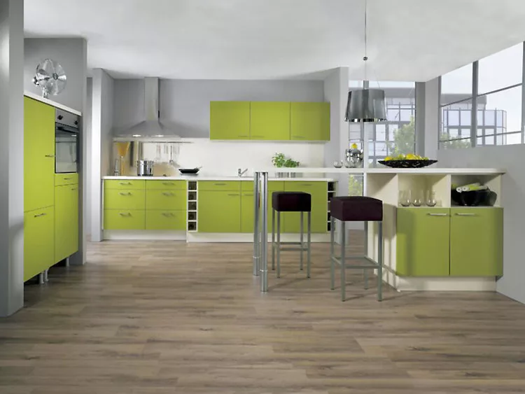 Modello di cucina verde dal design moderno n.05