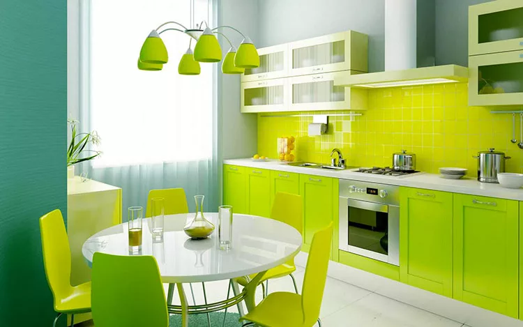 Modello di cucina verde dal design moderno n.06