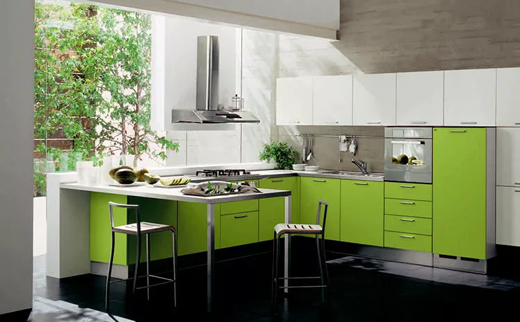 Modello di cucina verde dal design moderno n.11