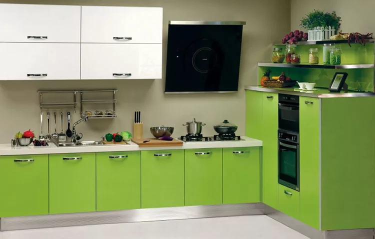 Modello di cucina verde dal design moderno n.12