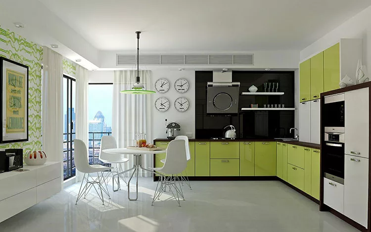 Modello di cucina verde dal design moderno n.13