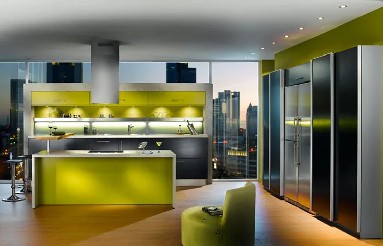 Modello di cucina verde dal design moderno n.14