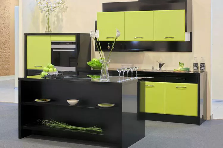 Modello di cucina verde dal design moderno n.17