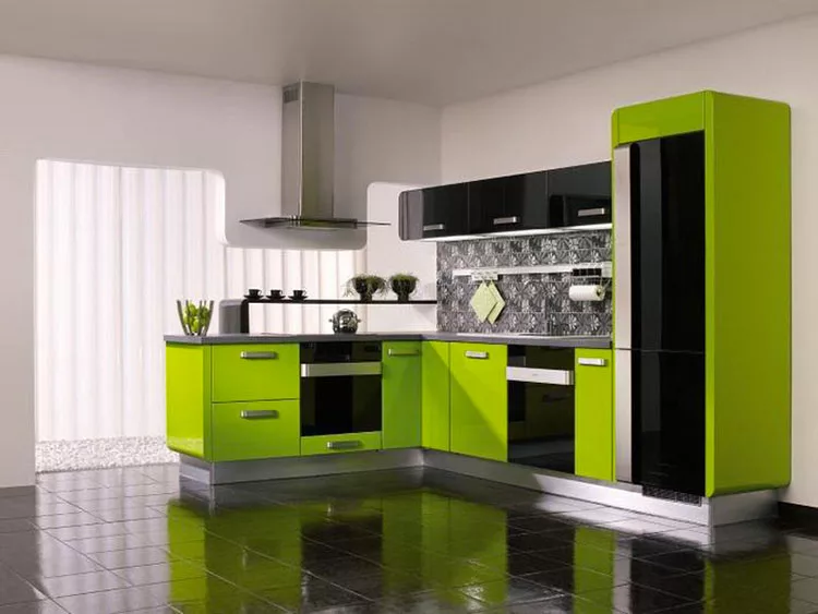 Modello di cucina verde dal design moderno n.19
