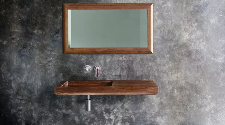 Modello di lavabo bagno in legno dal design originale n.04