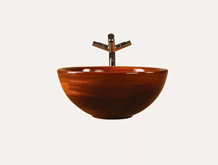 Modello di lavabo bagno in legno dal design originale n.16