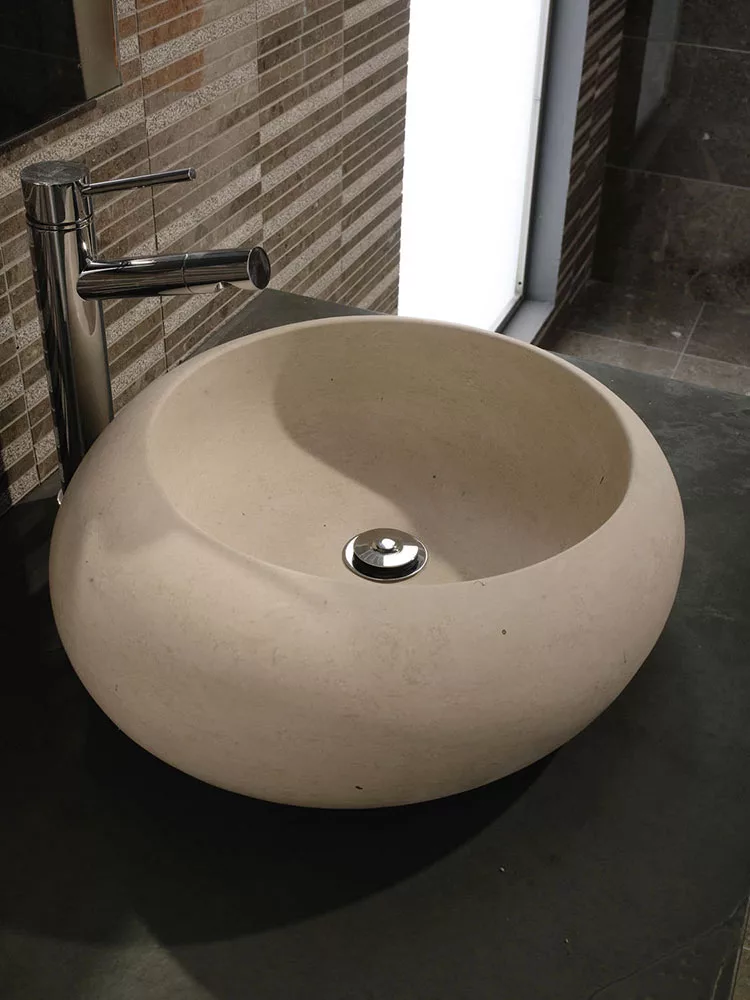 Modello di lavabo bagno in pietra da appoggio originale n.03