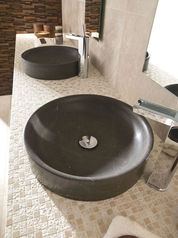 Modello di lavabo bagno in pietra da appoggio originale n.05