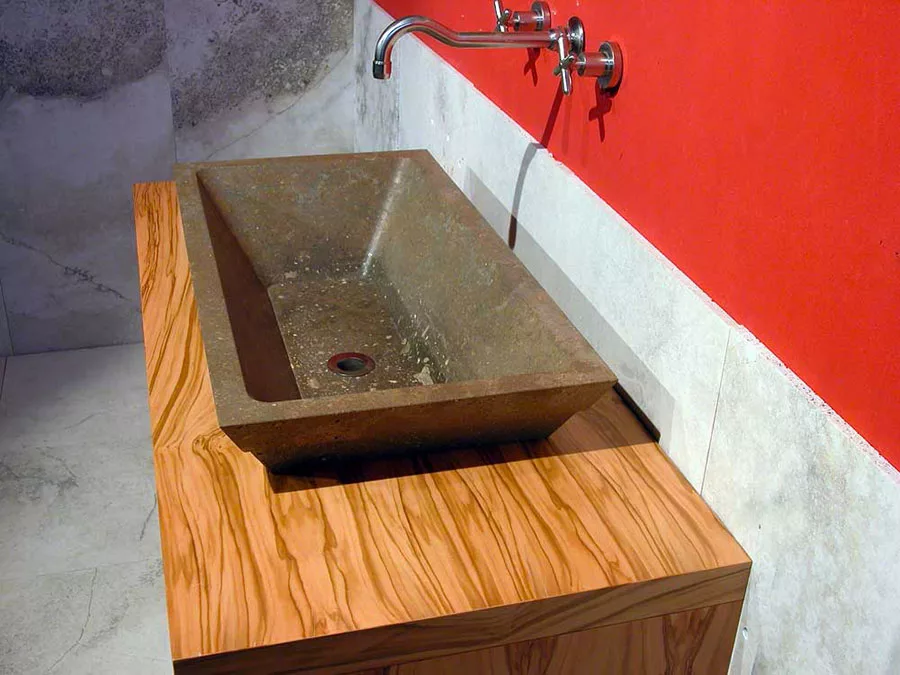 Modello di lavabo bagno in pietra da appoggio originale n.15