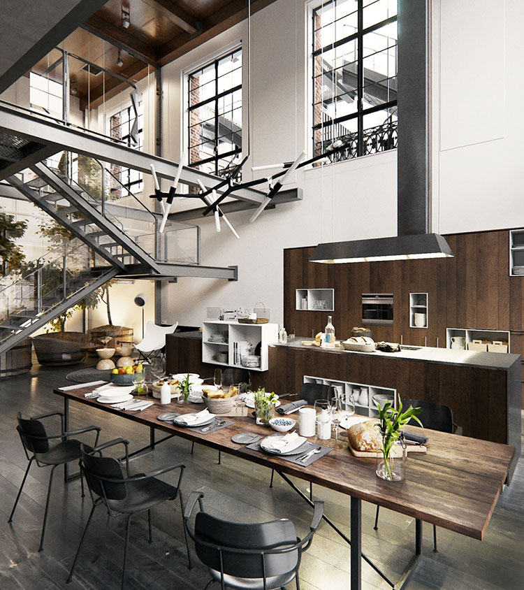 Come Arredare una Sala Da Pranzo in Stile Industriale, MondoDesign.it