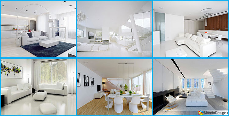 Idee per arredare un soggiorno bianco dal design moderno ... Soggiorni bianchi