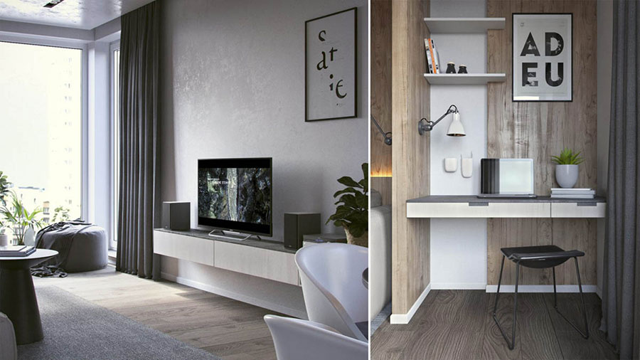 Come arredare una casa di 70 mq: ecco 3 progetti sorprendenti ... Arredare casa 65 mq
