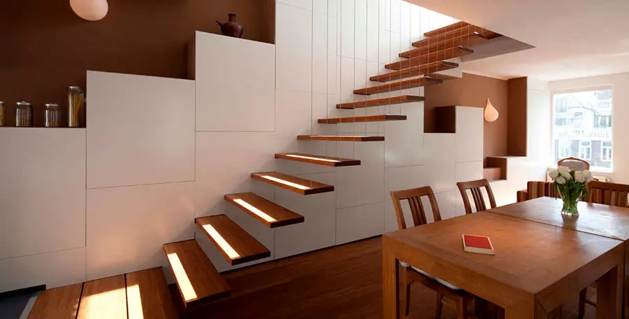 Scale in legno per interni di design