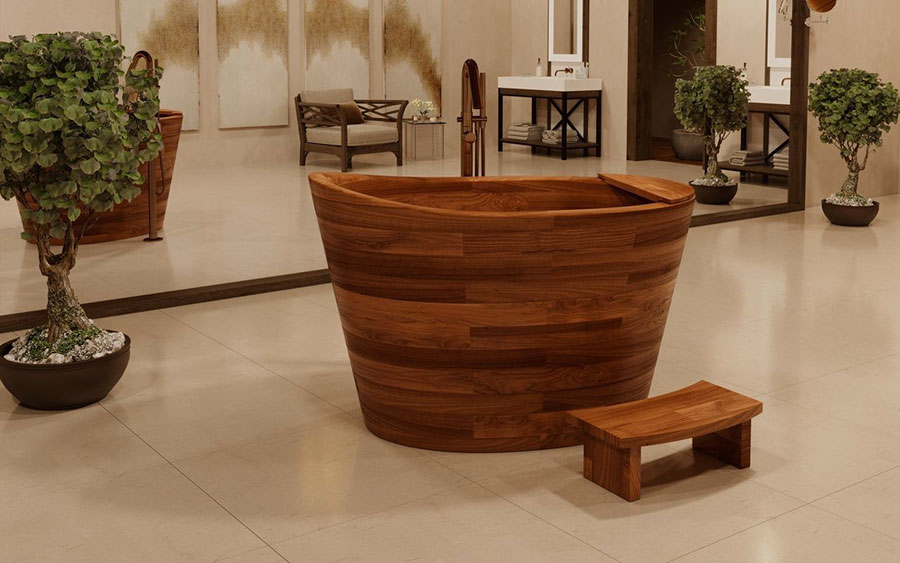 Modello di vasca da bagno in legno Aquatica n.02