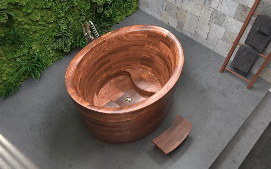 Modello di vasca da bagno in legno Aquatica n.03