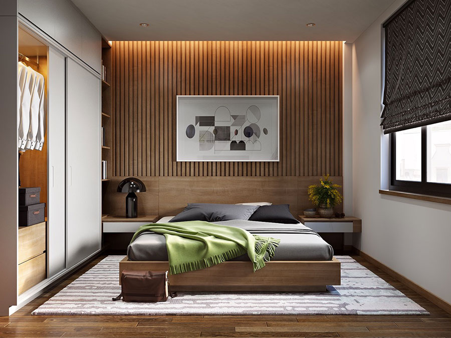 Idee per arredare una camera da letto in legno dal design moderno n.17