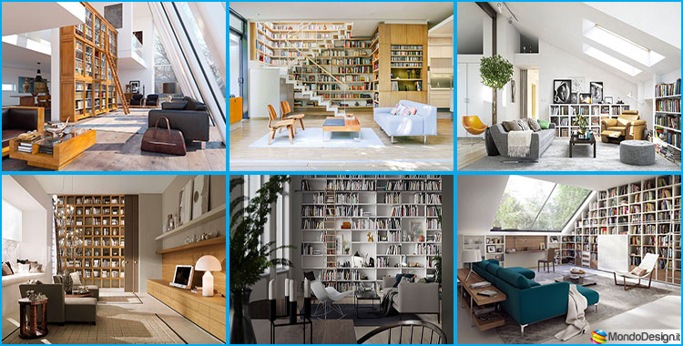 Idee per arredare un soggiorno moderno con librerie a parete