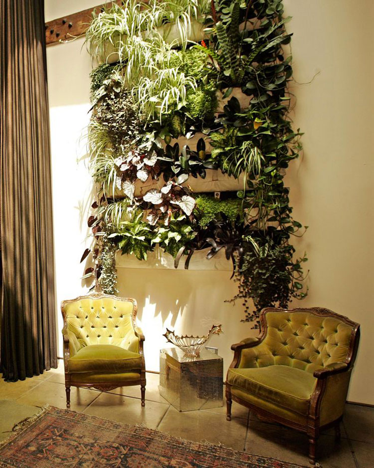 Giardino verticale interno: 25 idee per pareti verdi in casa ... Giardini verticali per interni