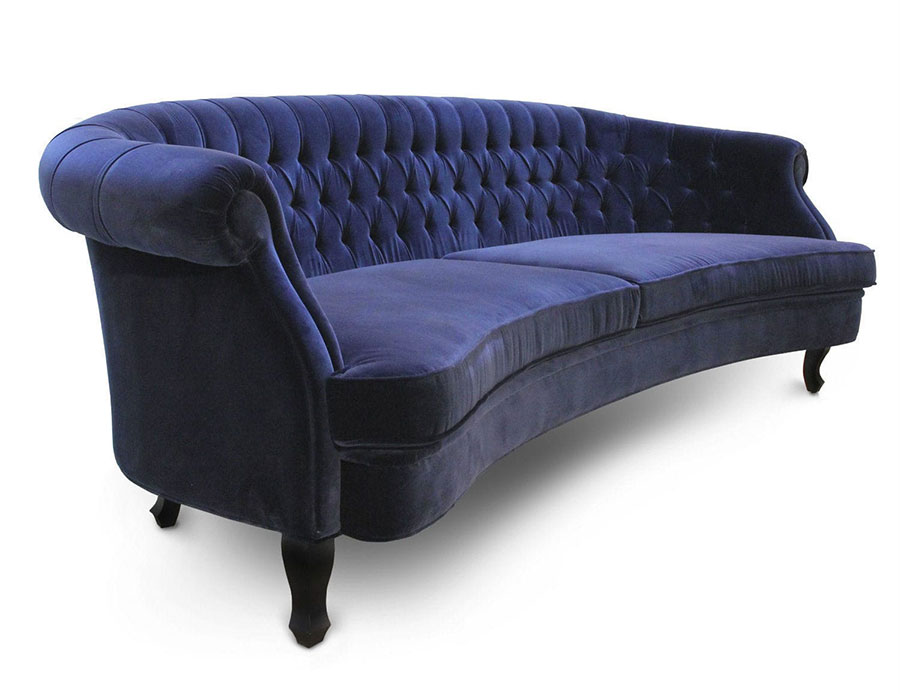 Modello di divano blu in velluto n.03