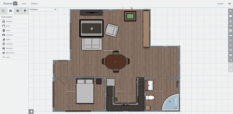 Progetto di interni realizzato con Planner 5D