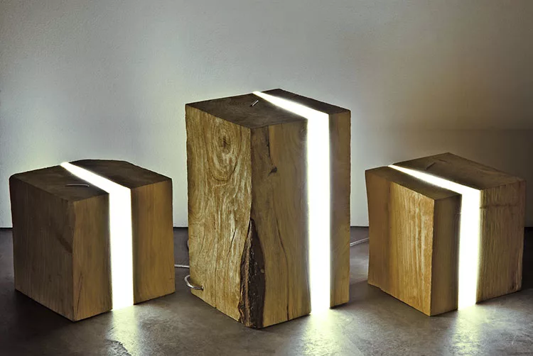 Modello di lampada da tavolo in legno fai da te n.07