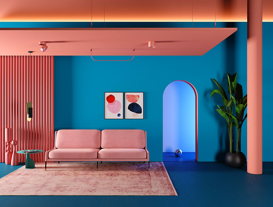 Idee per abbinare i colori delle pareti del soggiorno n.06