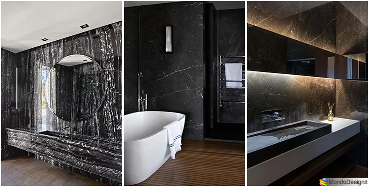 Idee per bagno in marmo nero