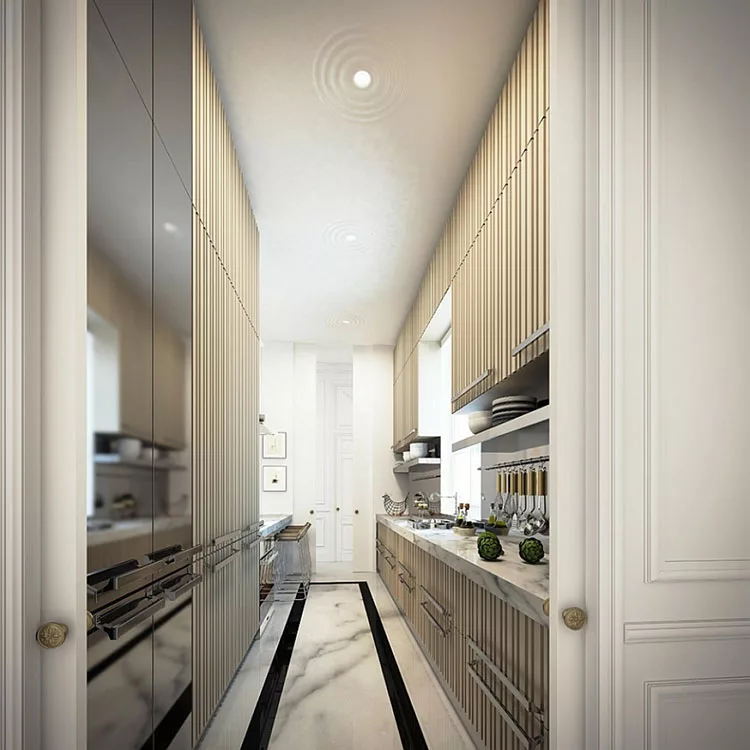 Idee per pavimenti di una cucina stretta e lunga n.02