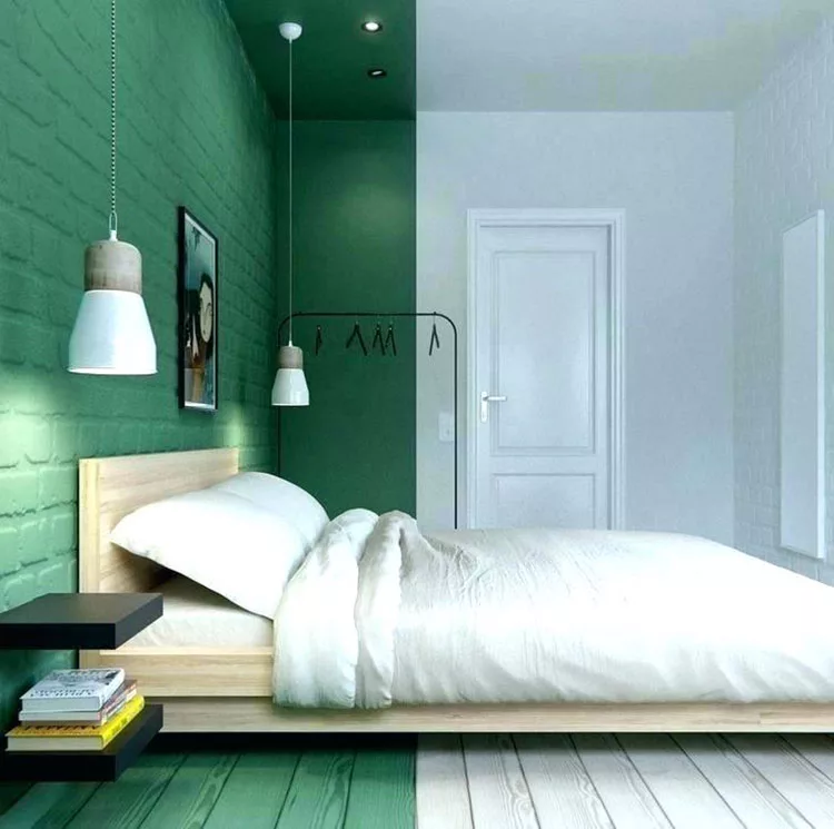 Colori bianco e verde per la camera da letto 4
