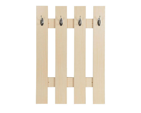 Appendiabiti da parete con pannello a specchio stile vintage 5 ganci 90x60cm in legno bianco 04