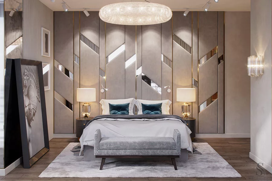 Idee per arredare una camera da letto beige e tortora n.02