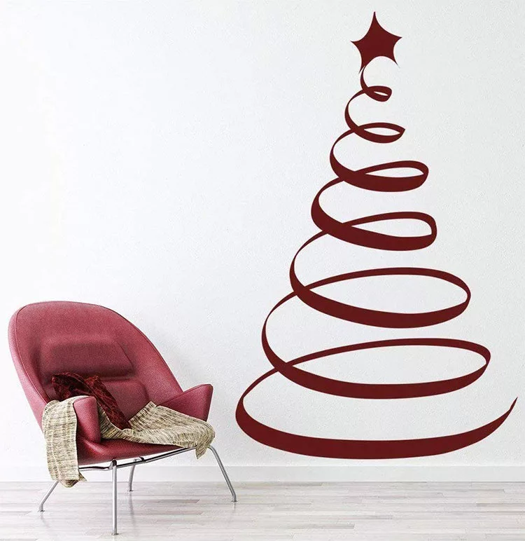 Modello di albero di Natale moderno adesivo n.01