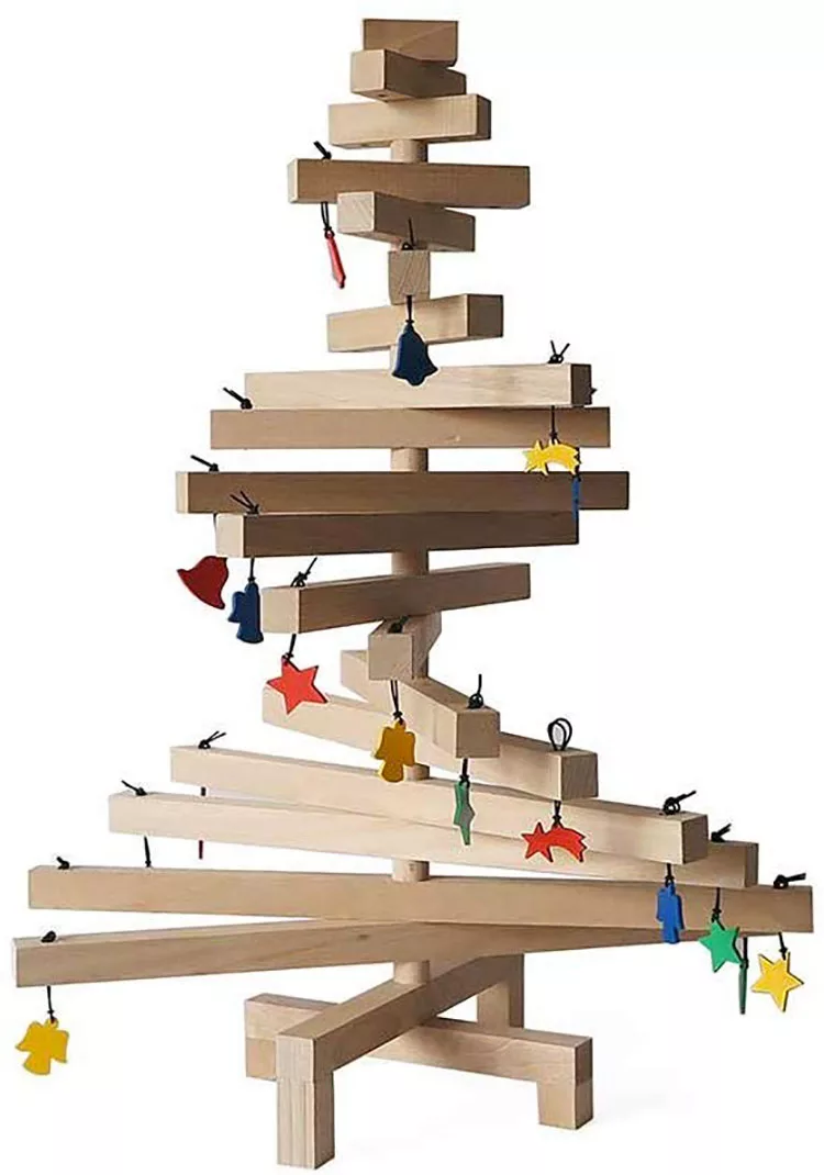 Modello di albero di Natale moderno in legno n.04