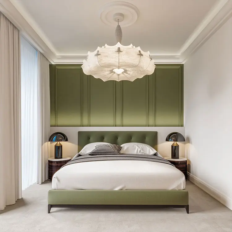 Idee per una camera da letto verde oliva n.1