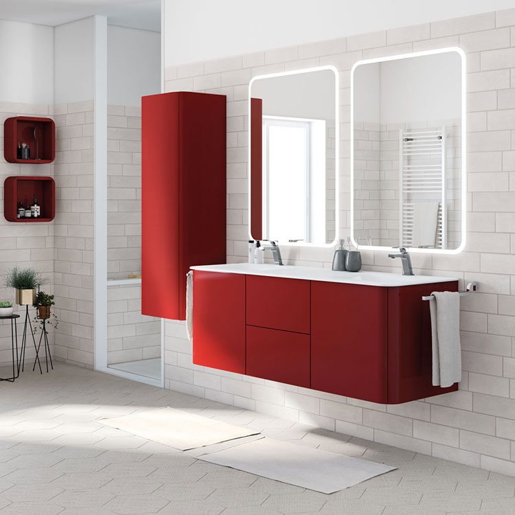 Modello di mobile bagno rosso 03