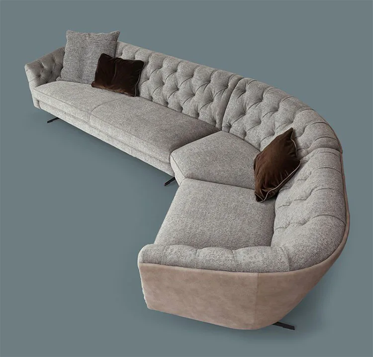 Modello di divano con angolo tondo n.03