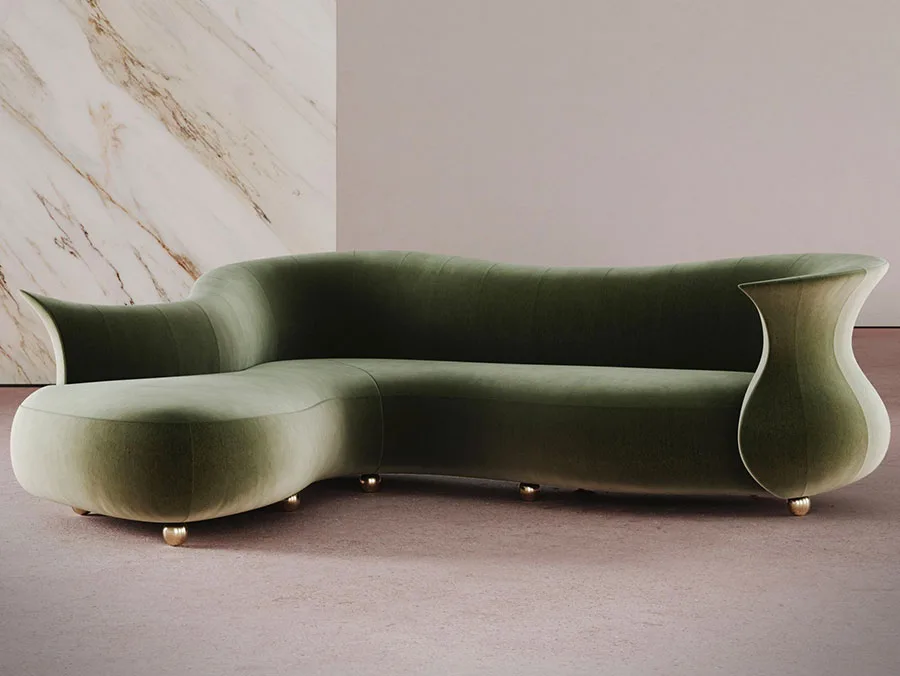Modello di divano con angolo tondo n.29