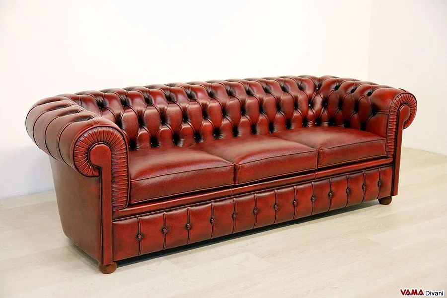 Modello di divano Divano Chesterfield bordeaux