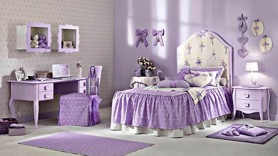 Modello di cameretta colore lavanda 02