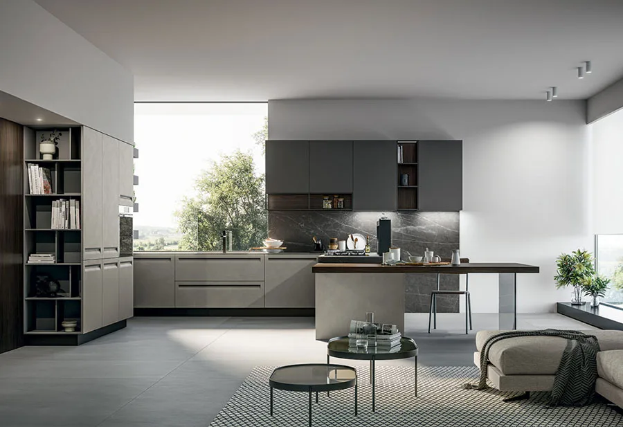 Modello di cucina senza maniglie di tendenza 2020 n.04