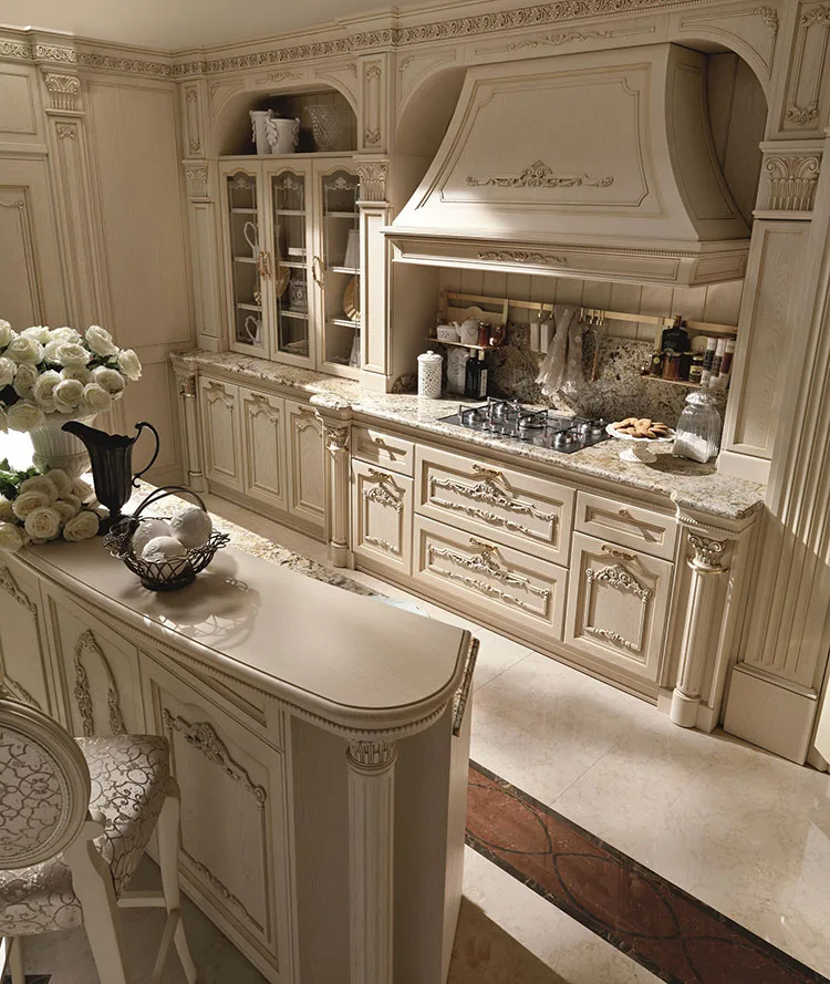 Modello di cucina beige classica n.03