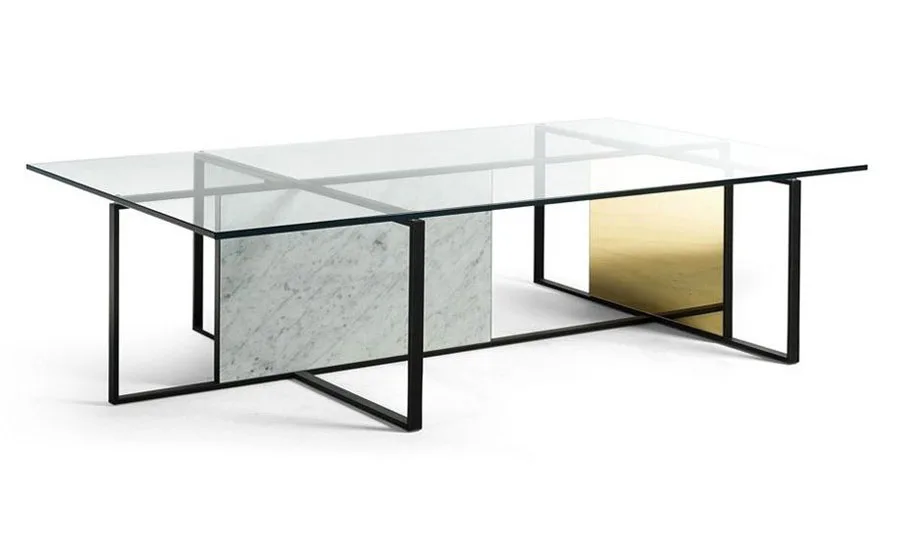 Modello di tavolino da salotto in vetro n.03